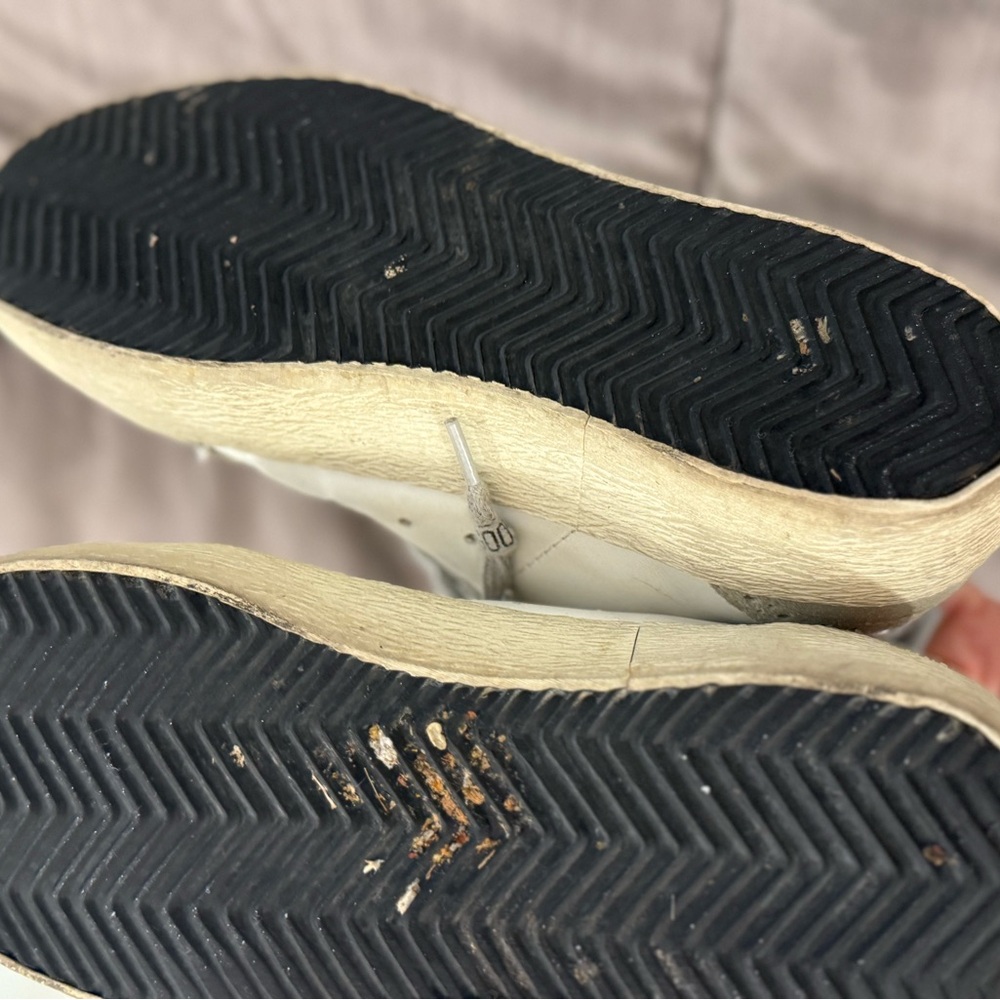 Golden Goose Mid White Leather Sneakers with Green Star size 37 - Picture 11 of 11